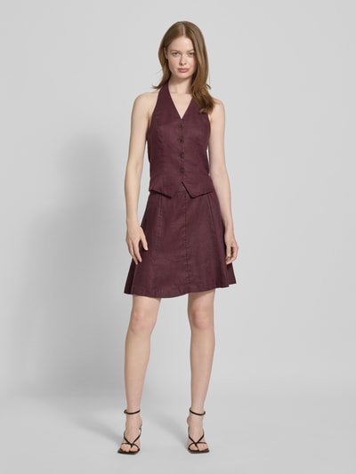 MSCH Copenhagen Neckholder-Weste aus Leinen Modell 'Naira Claritta Halter' Bordeaux 1