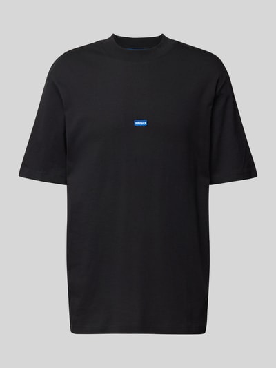 Hugo Blue T-Shirt mit Label-Stitching Modell 'Nieros' Black 2