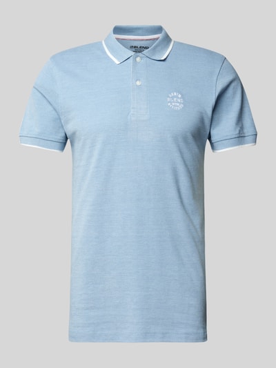 Blend Regular fit poloshirt met ribboorden, model 'NATE' Blauw - 2