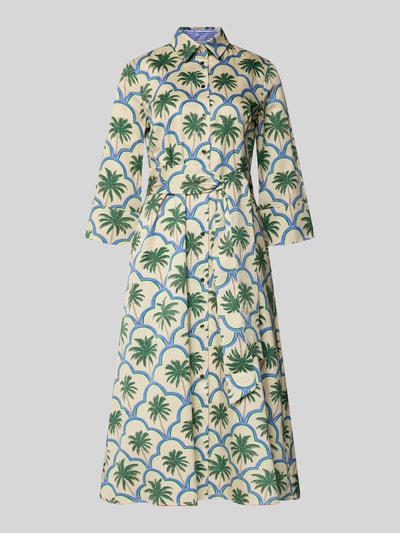 Christian Berg Woman Hemdblusenkleid mit Bindegürtel und Knopfleiste Gruen 2