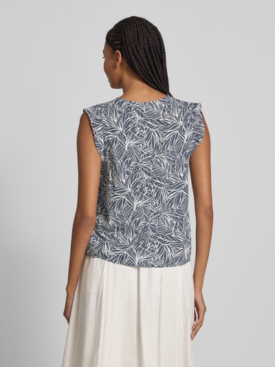 Pieces Top bluzkowy o kroju regular fit z dekoltem w serek model ‘NYA’ Niebieski 5