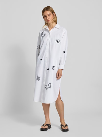 Jake*s Casual Sukienka midi z listwą guzikową Biały 4