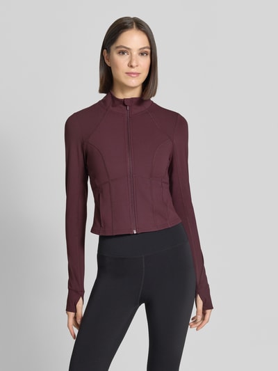 Fabletics Slim Fit jack met opstaande kraag model 'STORM' Bordeaux - 4