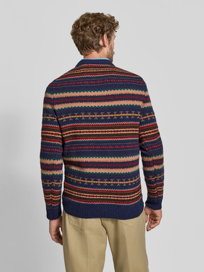 MCNEAL Slim Fit Strickpullover aus Baumwoll-Mix mit Rundhalsausschnitt Rot Melange 5