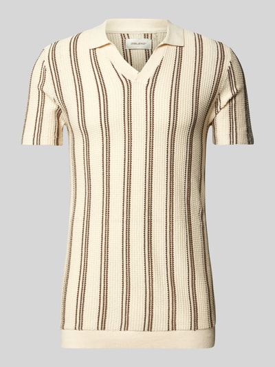 Blend Slim fit poloshirt met ribboorden, model 'BHAMOS' Zand - 2