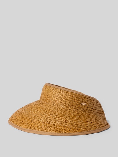 Produktfoto, Cap aus naturfarbenem, geflochtenem Material mit Label-Detail, Modell 'TAMBINOU VISOR' von Barts, Elastisch, Damen