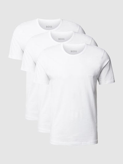 BOSS T-shirt met labelstitching in een set van 3 stuks, model 'Classic' Wit - 2