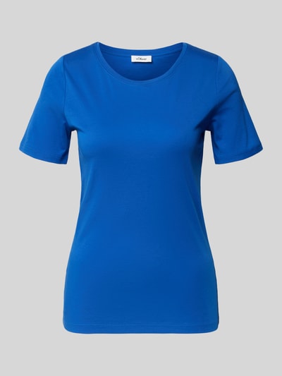 Produktfoto, Regular Fit T-Shirt aus reinem Baumwoll-Interlockjersey von s.Oliver RED LABEL, Optik: Unifarben in kräftigem Blau, Materialverarbeitung: Interlock-Jersey, Material: Reine Baumwolle