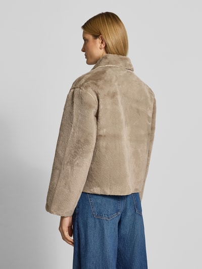 Selected Regular fit jas van imitatiebont met platte kraag Model 'NEW CILO' Beige - 5