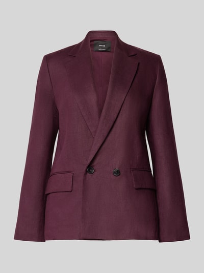 Produktfoto, Blazer mit Pattentaschen Modell 'TEMPOLI' von Mango in dunklem Rot, Reines Leinen, Gerader-Schnitt, Reverskragen, Knopfverschluss