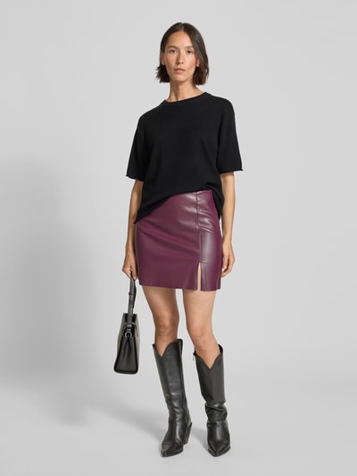Vero Moda Minirok in leerlook, model 'NELLY' Bordeaux - 1