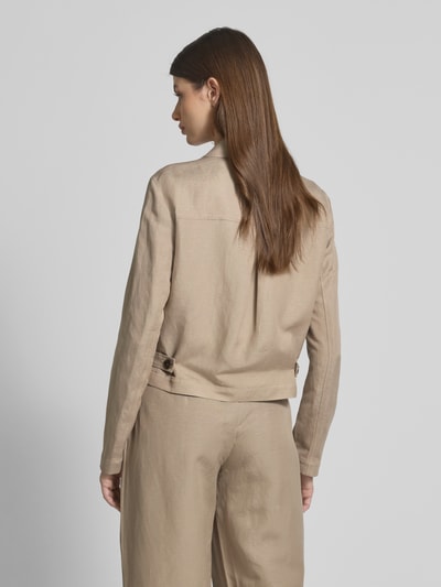 s.Oliver BLACK LABEL Bluzon o kroju regular fit z mieszanki wiskozu i lnu Szarobrązowy 5