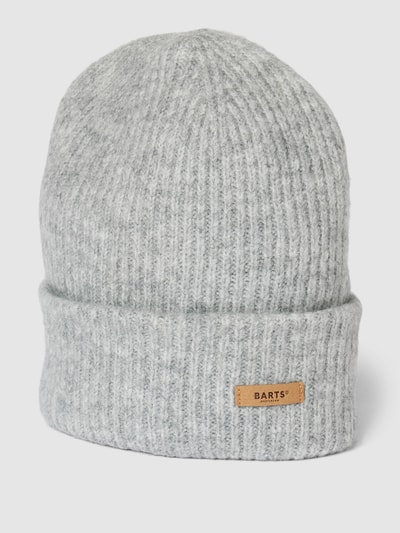 Barts Beanie met labeldetail, model 'Witzia' Zilver gemêleerd - 1