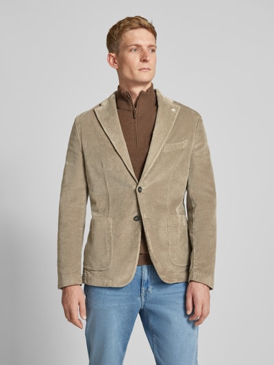 Manuel Ritz Colbert van corduroy met reverskraag Beige gemêleerd - 4