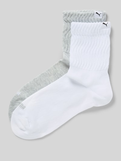 Puma Socken mit Label-Detail Modell 'ZIGZAG' im 2er-Pack Weiss 1