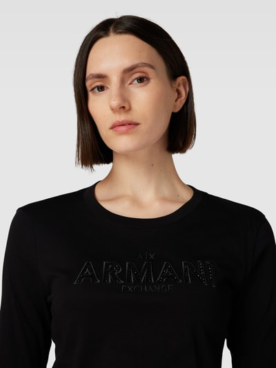 ARMANI EXCHANGE Shirt met lange mouwen en labelstitching Zwart - 3