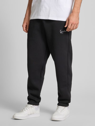 KARL KANI Regular fit sweatpants met logostitching, model 'Signature' Zwart - 4