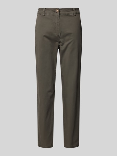 Vero Moda Tapered leg chino met knoop in hoornlook, model 'CHRISTY' Olijfgroen - 2