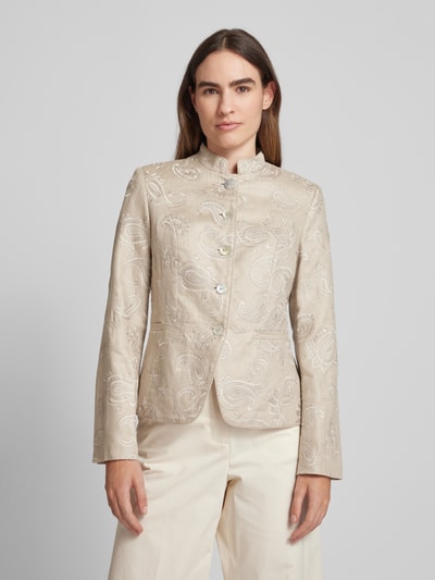 WHITE LABEL Linnen blazer met paisleymotief Zand - 4