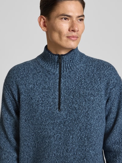 BOSS Orange Regular Fit Troyer aus Woll-Mix mit Yak-Anteil Modell 'KOBEAR' Marine 3