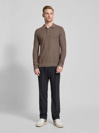 Jack & Jones Premium Strickpullover mit Polokragen Modell 'ANDRI' Mittelgrau 1