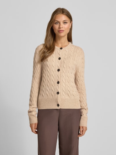 Christian Berg Woman Selection Gebreid jack van wolmix met structuurmotief Ecru - 4