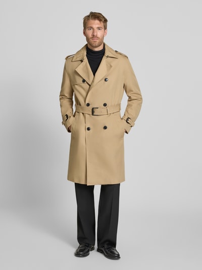 HUGO Regular Fit Trenchcoat aus Baumwoll-Mix Modell 'Maluks2631' Beige 4