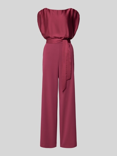 Swing Jumpsuit mit Bindegürtel Dunkelrot 2