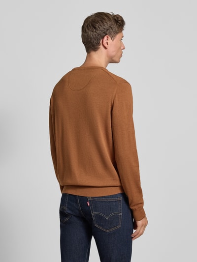 Fynch-Hatton Strickpullover mit Rundhalsausschnitt Mittelbraun 5