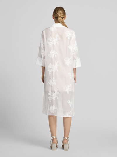 s.Oliver BLACK LABEL regular fit blouse met lange mouwen met gebloemd-stitching Offwhite - 5