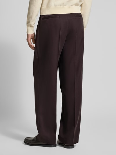 BOSS Wide Leg Bundfaltenhose aus Lyocell Modell 'C-PAT-BB-DPL-262' Mittelbraun 5