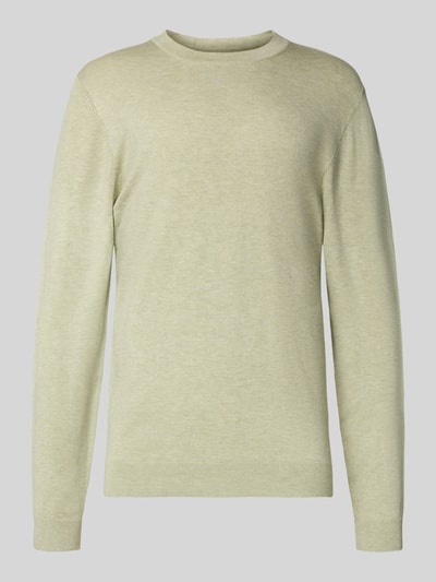 MCNEAL Gebreide pullover met ribboorden Rietgroen gemêleerd - 2