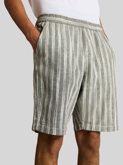 Tom Tailor Denim Regular Fit Shorts aus Baumwoll-Leinen-Mix Oliv 3