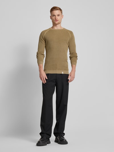 Colours & Sons Gebreide pullover met ribboorden Beige - 1