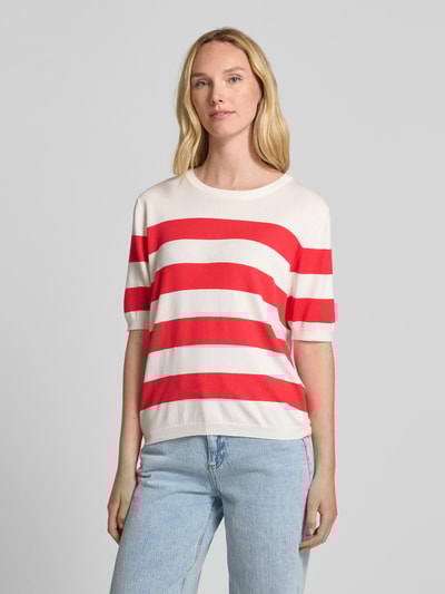 FREE/QUENT Gebreide pullover met ribboorden, model 'Pixie' Rood - 4