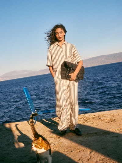 Jake*s Collection Straight Leg Stoffhose mit Bundfalten Beige 6