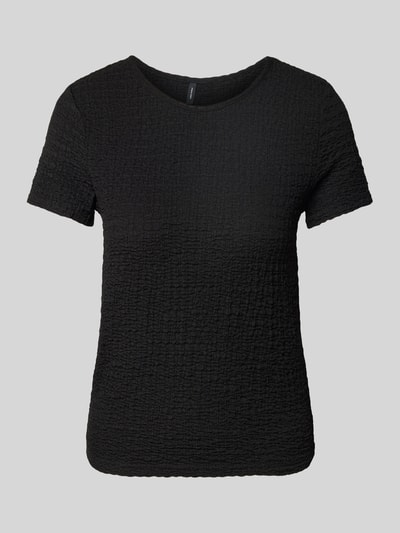 Vero Moda T-shirt o kroju regular fit z efektem marszczenia model ‘ELENE’ Czarny 2