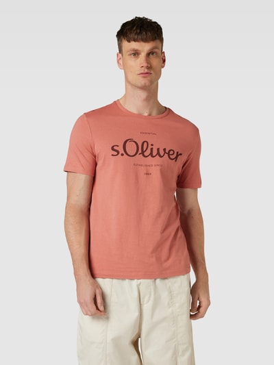 s.Oliver RED LABEL T-shirt z nadrukiem z logo Jasnoczerwony 4
