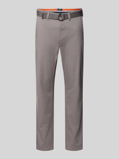 MCNEAL Slim Fit Chino mit Gürtel Flanell Melange 2