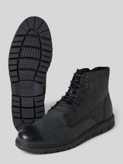 Geox Leren boots met siernaden, model 'GHIACCIAIOD' Zwart - 4