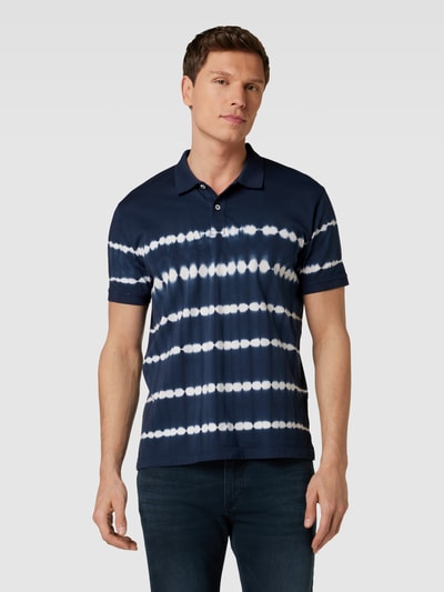 Esprit Koszulka polo ze wzorem w paski i efektem batiku Granatowy 4