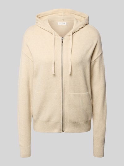 Christian Berg Woman Kurtka z dzianiny z mieszanki wiskozy z kapturem Beżowy melanż 2