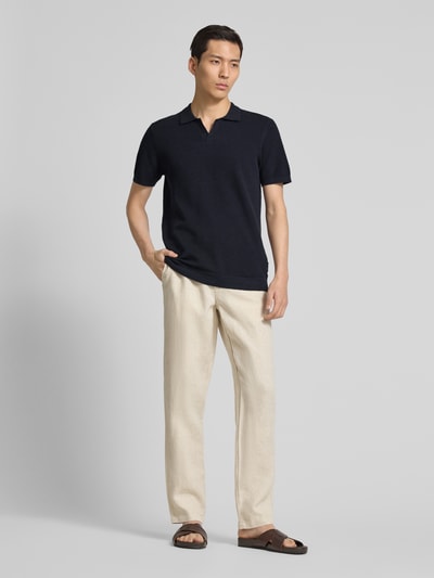 Casual Friday Regular fit poloshirt met structuurmotief, model 'MATEO' Donkerblauw - 1