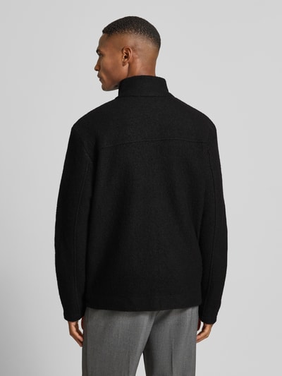 SELECTED HOMME Regular fit cardigan van zuivere wollen bouclé, model 'NEALY' Zwart - 5