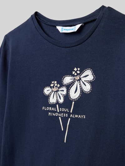 Mayoral Regular fit shirt met lange mouwen en statementprint Marineblauw - 2