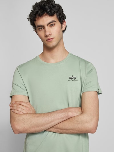 Alpha Industries T-shirt z nadrukiem z logo Limonkowy 3