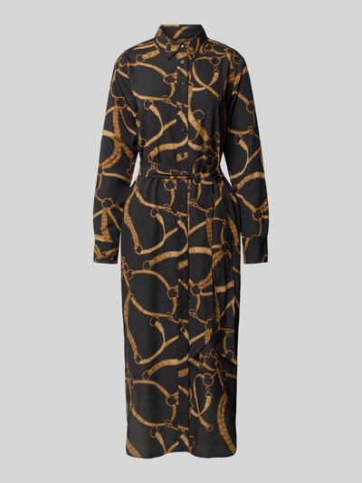 Lauren Ralph Lauren Sukienka midi z kołnierzykiem koszulowym model ‘SHADNY’ Czarny 2