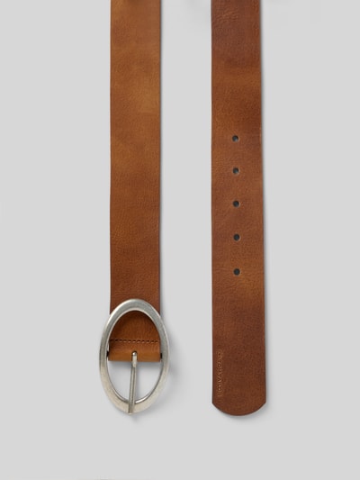 Tom Tailor Pasek z gładkiej skóry Koniakowy 2