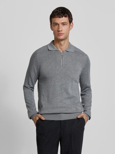 Antony Morato Gebreide pullover met polokraag Middengrijs gemêleerd - 4