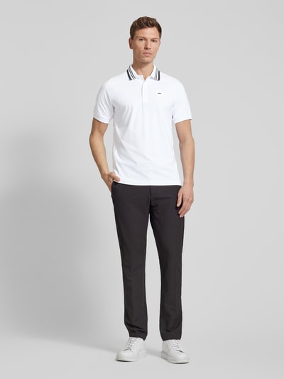 BOSS Green Regular fit poloshirt met labelbadge, model 'Paddy' Wit - 1